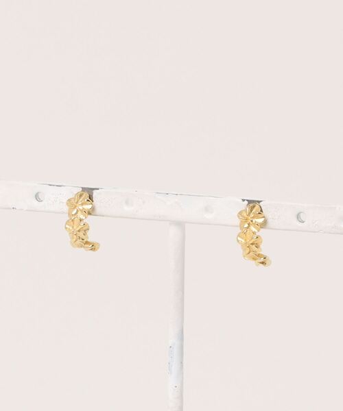 シルバー925ジルコニアプルメリアピアス（ピアス（両耳用））｜con affetto(original)（コン アフェット）