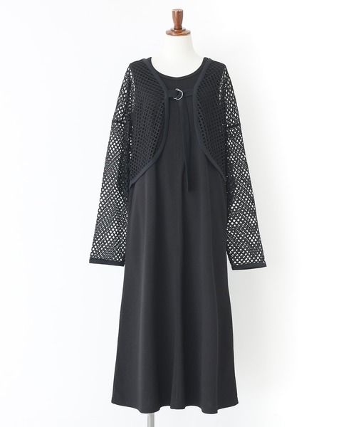 n'OrLABEL(ノアールレーベル)の「メッシュカーデ&カットソーワンピ2点セット(ワンピース・レディース・ブラック/ネイビー・2/1)」の18枚目の写真