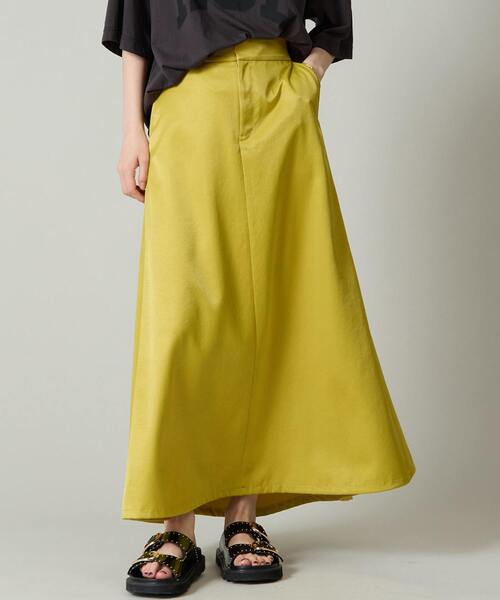 Liesse（リエス）の「サテンフレアスカート（スカート・レディース・イエロー/ネイビー/カーキ・S/M）」の3枚目の写真