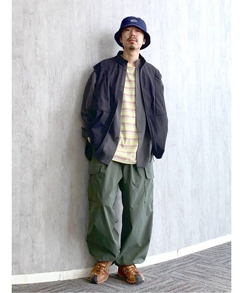 niko and...（ニコアンド）の「16oz USAコットンボーダーロンT（Tシャツ/カットソー・メンズ・イエロー/ブラウン/ブラック/オフホワイト/グレー/ブルー・MEDIUM/LARGE）」の11枚目の写真