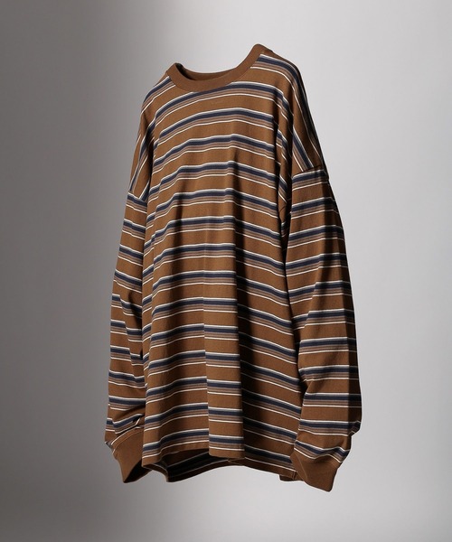 niko and...（ニコアンド）の「16oz USAコットンボーダーロンT（Tシャツ/カットソー・メンズ・イエロー/ブラウン/ブラック/オフホワイト/グレー/ブルー・MEDIUM/LARGE）」の21枚目の写真