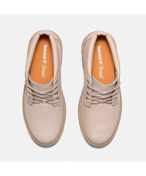 Timberland（ティンバーランド）の「レディース ストーン ストリート ミッド レースアップ ウォータープルーフ ブーツ（ブーツ・レディース・ライトベージュ/ダークブラウン・25.5cm/25.0cm/24.5cm/24.0cm/23.5cm/23.0cm/22.5cm）」の3枚目の写真