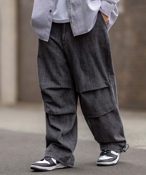 SIDEWAY STANCE(サイドウェイスタンス)の「【SIDEWAY STANCE】ワイド スラブ デニムパンツ(デニムパンツ・メンズ・ブラック/インディゴブルー/ブルー系/ブラック系・MEDIUM/LARGE)」の19枚目の写真