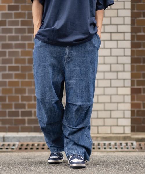 SIDEWAY STANCE(サイドウェイスタンス)の「【SIDEWAY STANCE】ワイド スラブ デニムパンツ(デニムパンツ・メンズ・ブラック/インディゴブルー/ブルー系/ブラック系・MEDIUM/LARGE)」の7枚目の写真