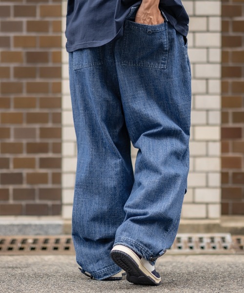 SIDEWAY STANCE(サイドウェイスタンス)の「【SIDEWAY STANCE】ワイド スラブ デニムパンツ(デニムパンツ・メンズ・ブラック/インディゴブルー/ブルー系/ブラック系・MEDIUM/LARGE)」の9枚目の写真