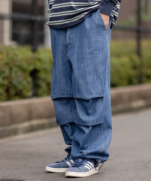 SIDEWAY STANCE(サイドウェイスタンス)の「【SIDEWAY STANCE】ワイド スラブ デニムパンツ(デニムパンツ・メンズ・ブラック/インディゴブルー/ブルー系/ブラック系・MEDIUM/LARGE)」の10枚目の写真