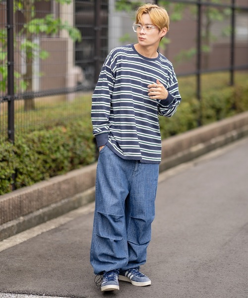 SIDEWAY STANCE(サイドウェイスタンス)の「【SIDEWAY STANCE】ワイド スラブ デニムパンツ(デニムパンツ・メンズ・ブラック/インディゴブルー/ブルー系/ブラック系・MEDIUM/LARGE)」の11枚目の写真