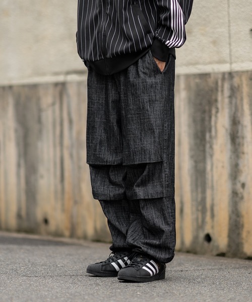 SIDEWAY STANCE(サイドウェイスタンス)の「【SIDEWAY STANCE】ワイド スラブ デニムパンツ(デニムパンツ・メンズ・ブラック/インディゴブルー/ブルー系/ブラック系・MEDIUM/LARGE)」の12枚目の写真