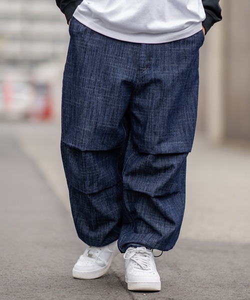 SIDEWAY STANCE(サイドウェイスタンス)の「【SIDEWAY STANCE】ワイド スラブ デニムパンツ(デニムパンツ・メンズ・ブラック/インディゴブルー/ブルー系/ブラック系・MEDIUM/LARGE)」の5枚目の写真