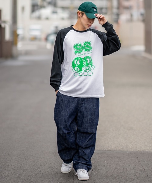 SIDEWAY STANCE(サイドウェイスタンス)の「【SIDEWAY STANCE】ワイド スラブ デニムパンツ(デニムパンツ・メンズ・ブラック/インディゴブルー/ブルー系/ブラック系・MEDIUM/LARGE)」の6枚目の写真