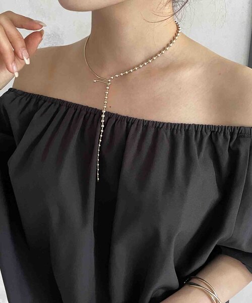 Thevon（ゼボン）の「【heilly/ヘイリー】変形Y字チョーカー（ネックレス・レディース・シルバー/ゴールド/ピンクゴールド/ライトグレー/グレー/イエロー・FREE）」の18枚目の写真