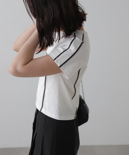 FREE'S MART（フリーズマート）の「◆コンパクトゲームラインTシャツ（Tシャツ/カットソー・レディース・ブラック/ホワイト/オレンジ・FREE）」の6枚目の写真