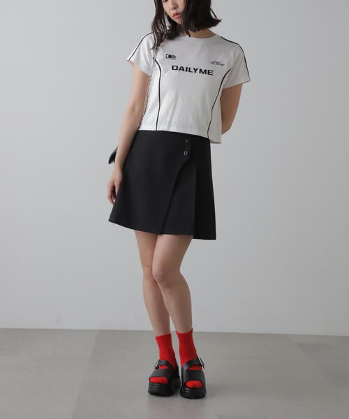 FREE'S MART（フリーズマート）の「◆コンパクトゲームラインTシャツ（Tシャツ/カットソー・レディース・ブラック/ホワイト/オレンジ・FREE）」の9枚目の写真