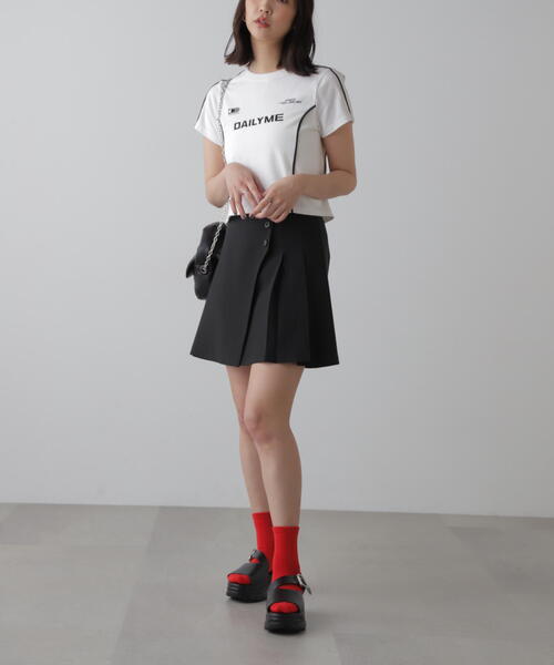 FREE'S MART（フリーズマート）の「◆コンパクトゲームラインTシャツ（Tシャツ/カットソー・レディース・ブラック/ホワイト/オレンジ・FREE）」の10枚目の写真