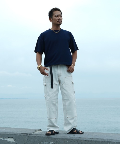 #Re:room(リルーム)の「プリーツショートレングスビッグTシャツ(Tシャツ/カットソー・メンズ・ブラック/カーキ/ネイビー/イエロー・S-M/M-L)」の14枚目の写真