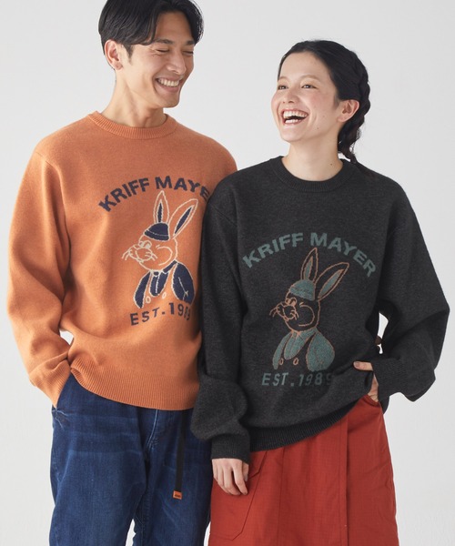 KRIFF MAYER(クリフメイヤー)の「もちのびニット(ラビット)(ニット/セーター・メンズ・ナチュラル/グレー/チャコール/オレンジ/ネイビー/グリーン・MEDIUM/LARGE/X-LARGE)」の3枚目の写真