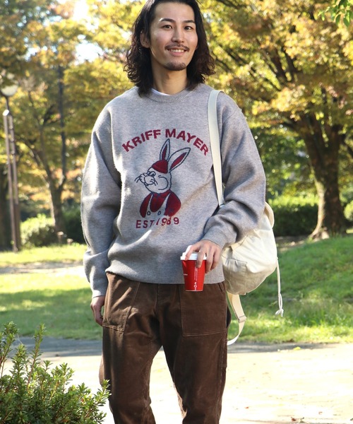 KRIFF MAYER(クリフメイヤー)の「もちのびニット(ラビット)(ニット/セーター・メンズ・ナチュラル/グレー/チャコール/オレンジ/ネイビー/グリーン・MEDIUM/LARGE/X-LARGE)」の8枚目の写真