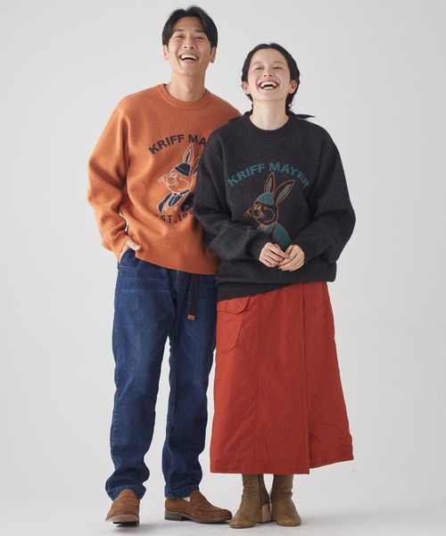 KRIFF MAYER(クリフメイヤー)の「もちのびニット(ラビット)(ニット/セーター・メンズ・ナチュラル/グレー/チャコール/オレンジ/ネイビー/グリーン・MEDIUM/LARGE/X-LARGE)」の7枚目の写真