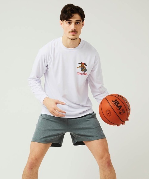 【SPALDING/スポルディング】ロングスリーブ Tシャツ ビーグル レッツ プレイ フープス/UVカット吸水速乾（Tシャツ/カットソー）｜SPALDING（スポルディング）