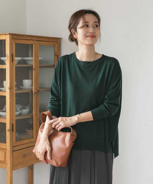 URBAN RESEARCH DOORS（アーバンリサーチドアーズ）の「ウォッシャブルウールワイドプルオーバー（ニット/セーター・レディース・ベージュ系その他/ボルドー/グリーン/グレー系その他・MEDIUM）」の6枚目の写真