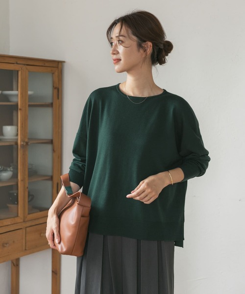 URBAN RESEARCH DOORS（アーバンリサーチドアーズ）の「ウォッシャブルウールワイドプルオーバー（ニット/セーター・レディース・ベージュ系その他/ボルドー/グリーン/グレー系その他・MEDIUM）」の8枚目の写真