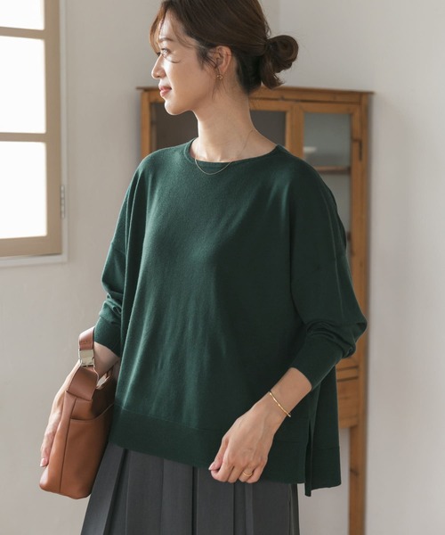 URBAN RESEARCH DOORS（アーバンリサーチドアーズ）の「ウォッシャブルウールワイドプルオーバー（ニット/セーター・レディース・ベージュ系その他/ボルドー/グリーン/グレー系その他・MEDIUM）」の9枚目の写真