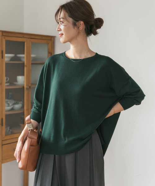 URBAN RESEARCH DOORS（アーバンリサーチドアーズ）の「ウォッシャブルウールワイドプルオーバー（ニット/セーター・レディース・ベージュ系その他/ボルドー/グリーン/グレー系その他・MEDIUM）」の10枚目の写真