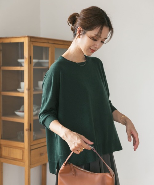 URBAN RESEARCH DOORS（アーバンリサーチドアーズ）の「ウォッシャブルウールワイドプルオーバー（ニット/セーター・レディース・ベージュ系その他/ボルドー/グリーン/グレー系その他・MEDIUM）」の13枚目の写真