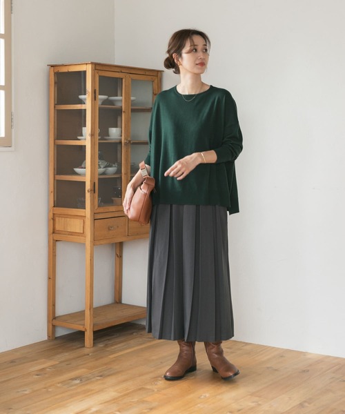 URBAN RESEARCH DOORS（アーバンリサーチドアーズ）の「ウォッシャブルウールワイドプルオーバー（ニット/セーター・レディース・ベージュ系その他/ボルドー/グリーン/グレー系その他・MEDIUM）」の14枚目の写真