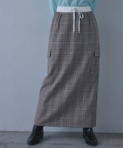 サイドポケットチェックスカート（スカート）｜miette（ミエット）