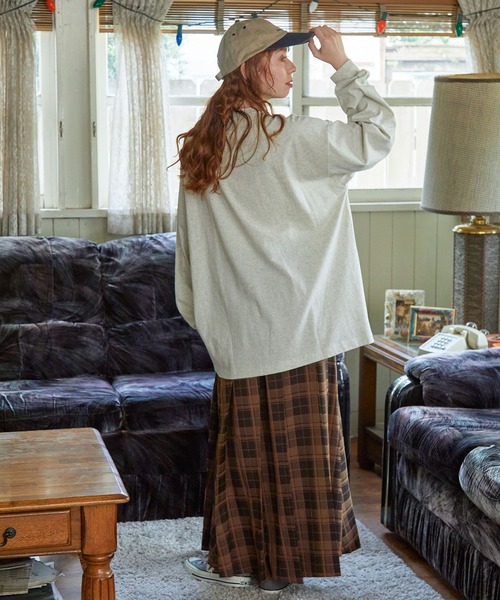 MONO-MART LADY'S(モノマートレディース)の「ヴィンテージライク フィッシュ グラフィックプリント オーバーサイズ 長袖Tシャツ(Tシャツ/カットソー・レディース・杢グレー/ホワイト系/ホワイト系1/オートミール・FREE)」の11枚目の写真