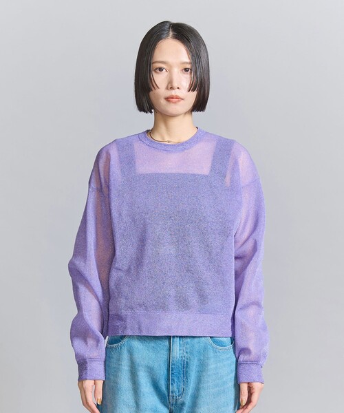 BEAUTY&YOUTH ナイロン ブライトシアー クルーネック ニット BEAUTY&YOUTH UNITED ARROWS（ビューティーアンドユース