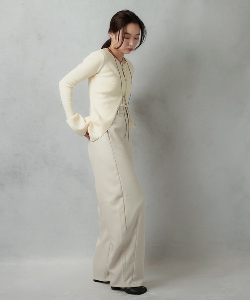 Lull（ルル）の「【Lull / ルル】フロントホックニットカーディガン（カーディガン/ボレロ・レディース・ブラック/アイボリー/グリーン/杢グレー・ONESIZE）」の9枚目の写真