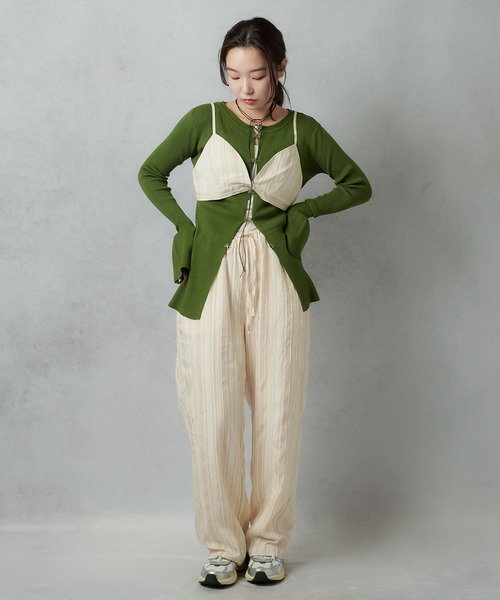 Lull（ルル）の「【Lull / ルル】フロントホックニットカーディガン（カーディガン/ボレロ・レディース・ブラック/アイボリー/グリーン/杢グレー・ONESIZE）」の14枚目の写真