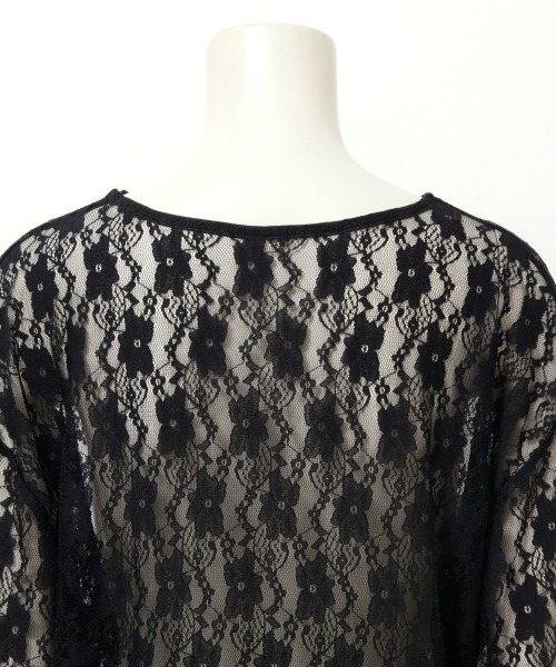 Rejoule(リジュール)の「レース長袖シアートップス(Tシャツ/カットソー・レディース・オフホワイト/ブラック・FREE)」の15枚目の写真
