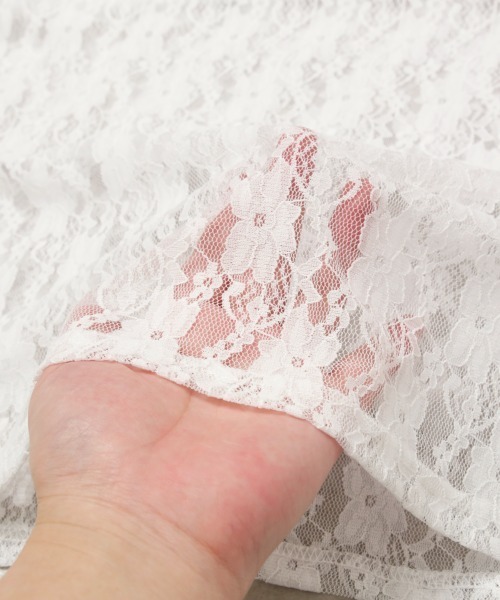 Rejoule(リジュール)の「レース長袖シアートップス(Tシャツ/カットソー・レディース・オフホワイト/ブラック・FREE)」の18枚目の写真