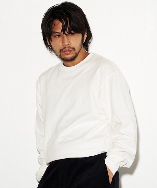 HANES(ヘインズ)の「【Hanes/ヘインズ】HM4-A201 ”SHIRO” LONG SLEEVE T-SHIRT/ シロ ロングスリーブTシャツ(Tシャツ/カットソー・メンズ・ホワイト・S/M/L/XL)」の8枚目の写真