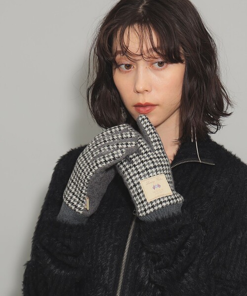 Ray BEAMS（レイビームス）の「MOON ジャージ グローブ（手袋・レディース・グレー/ベージュ/イエロー・ONE SIZE）」の4枚目の写真