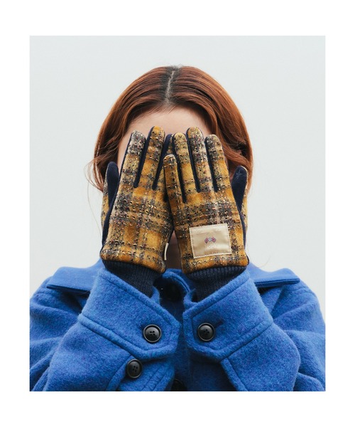 Ray BEAMS（レイビームス）の「MOON ジャージ グローブ（手袋・レディース・グレー/ベージュ/イエロー・ONE SIZE）」の3枚目の写真