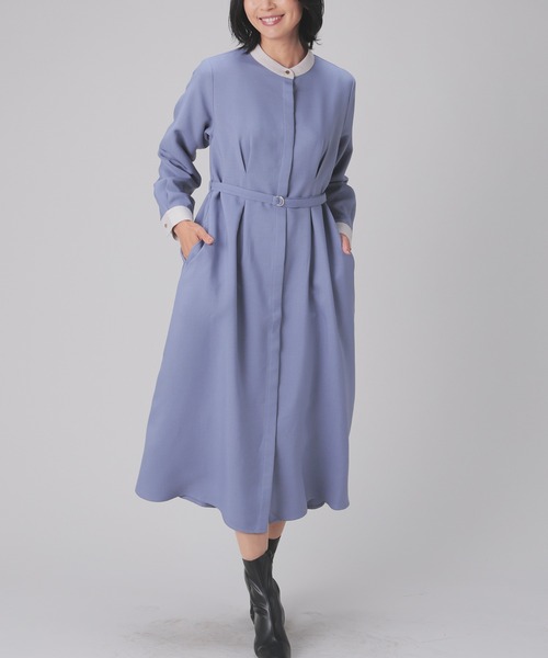 セール】バンドカラーワンピース（シャツワンピース）｜GLACIER lusso