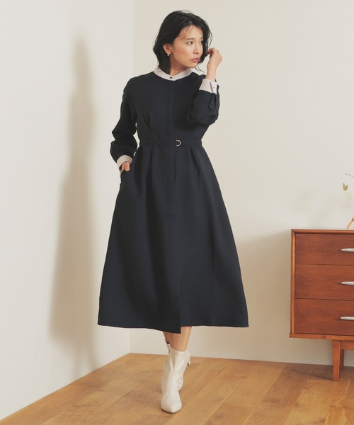 【最終】ゴーシュ　バンドカラーワンピース ポリエステルプリーツ バンドカラーワンピース｜トゥモローランド 公式通販