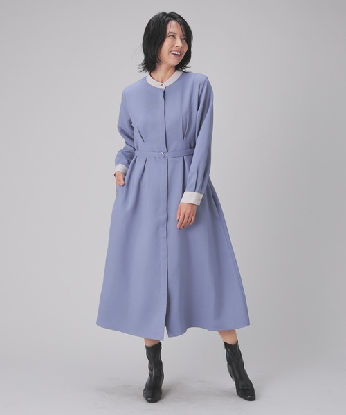 24年モデル 美品✨セオリーリュクス バンドカラー シャツ ワンピース ロング バンドカラーワンピース（シャツワンピース）｜GLACIER lusso
