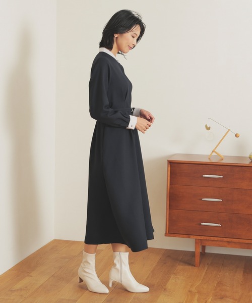 バンドカラーワンピース（シャツワンピース）｜GLACIER lusso