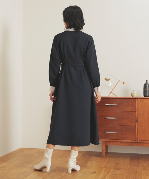 バンドカラーワンピース（シャツワンピース）｜GLACIER lusso