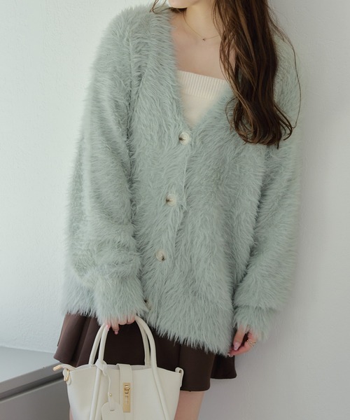 Remind me and forever（リマインドミーアンドフォーエバー）の「シャギーカーディガン（カーディガン/ボレロ・レディース・アイボリー/ピンク/グレー/チャコール・FREE）」の21枚目の写真