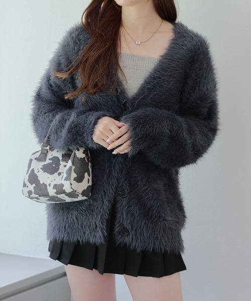 Remind me and forever（リマインドミーアンドフォーエバー）の「シャギーカーディガン（カーディガン/ボレロ・レディース・アイボリー/ピンク/グレー/チャコール・FREE）」の19枚目の写真