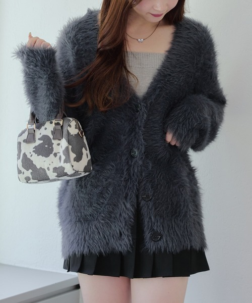 Remind me and forever（リマインドミーアンドフォーエバー）の「シャギーカーディガン（カーディガン/ボレロ・レディース・アイボリー/ピンク/グレー/チャコール・FREE）」の20枚目の写真