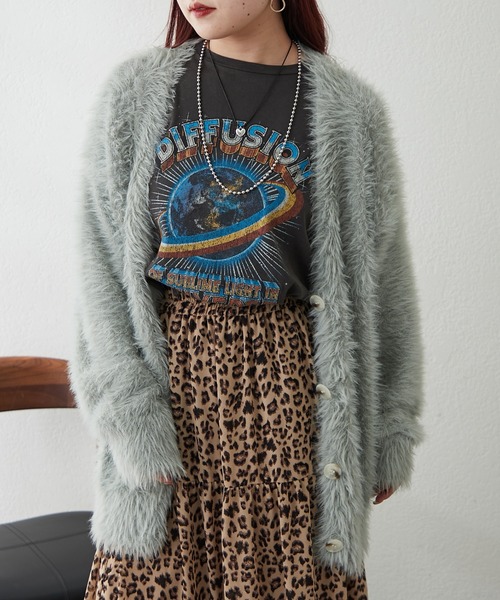 Remind me and forever（リマインドミーアンドフォーエバー）の「シャギーカーディガン（カーディガン/ボレロ・レディース・アイボリー/ピンク/グレー/チャコール・FREE）」の15枚目の写真