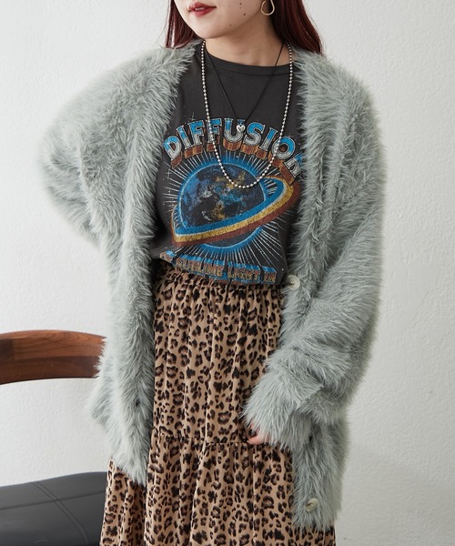 Remind me and forever（リマインドミーアンドフォーエバー）の「シャギーカーディガン（カーディガン/ボレロ・レディース・アイボリー/ピンク/グレー/チャコール・FREE）」の16枚目の写真