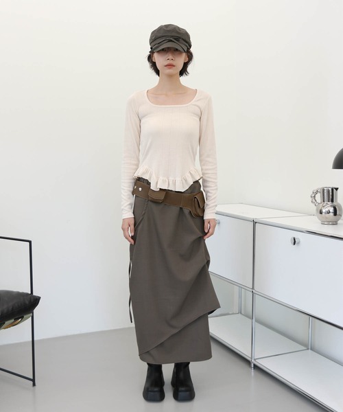 UNE MANSION（ユヌマンション）の「【ストリングで自由にアレンジ可能】リボンハンチングベレー帽（ハンチング/ベレー帽・レディース・アイボリー/ブラック/チャコール・ONE SIZE）」の4枚目の写真